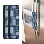 Patchwork Denim Jeans Pattern Print Refrigerator Handle Covers