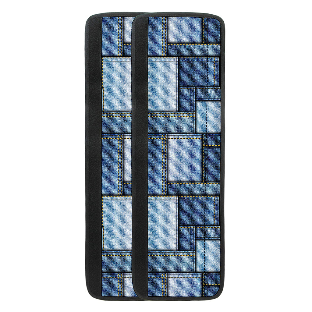 Patchwork Denim Jeans Pattern Print Refrigerator Handle Covers