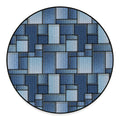 Patchwork Denim Jeans Pattern Print Round Floor Mat