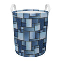 Patchwork Denim Jeans Pattern Print Round Laundry Basket