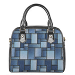 Patchwork Denim Jeans Pattern Print Shoulder Handbag
