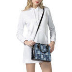 Patchwork Denim Jeans Pattern Print Shoulder Handbag