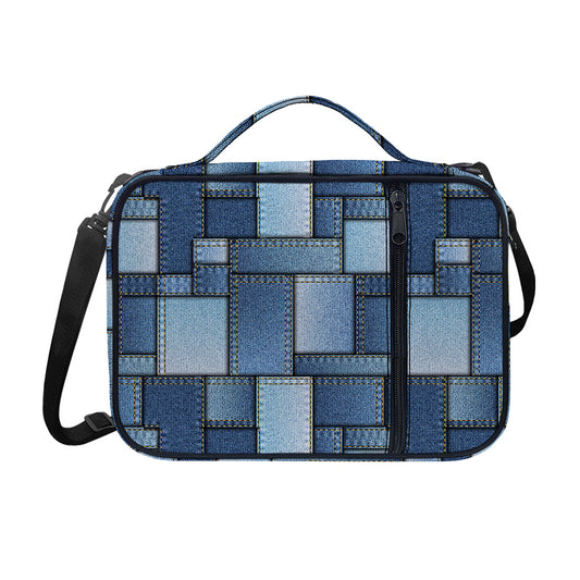 Patchwork Denim Jeans Pattern Print Shoulder Strap Bible Bag
