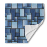 Patchwork Denim Jeans Pattern Print Silk Bandana