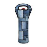 Patchwork Denim Jeans Pattern Print Single Neoprene Wine Tote
