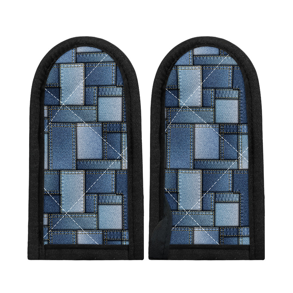 Patchwork Denim Jeans Pattern Print Skillet Handle Cover
