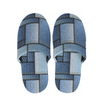 Patchwork Denim Jeans Pattern Print Slippers