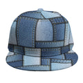 Patchwork Denim Jeans Pattern Print Snapback Cap