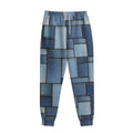 Patchwork Denim Jeans Pattern Print Sweatpants