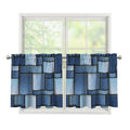 Patchwork Denim Jeans Pattern Print Tier Curtains