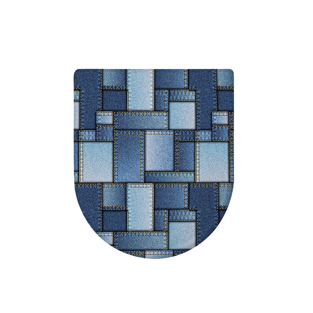 Patchwork Denim Jeans Pattern Print Toilet Lid Cover