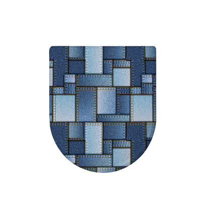 Patchwork Denim Jeans Pattern Print Toilet Lid Cover