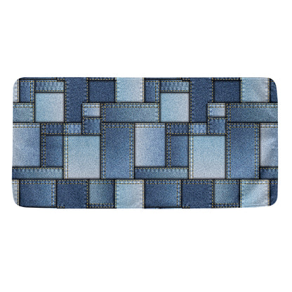 Patchwork Denim Jeans Pattern Print Towel