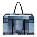 Patchwork Denim Jeans Pattern Print Utility Tote Bag