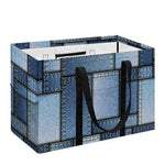 Patchwork Denim Jeans Pattern Print Utility Tote Bag