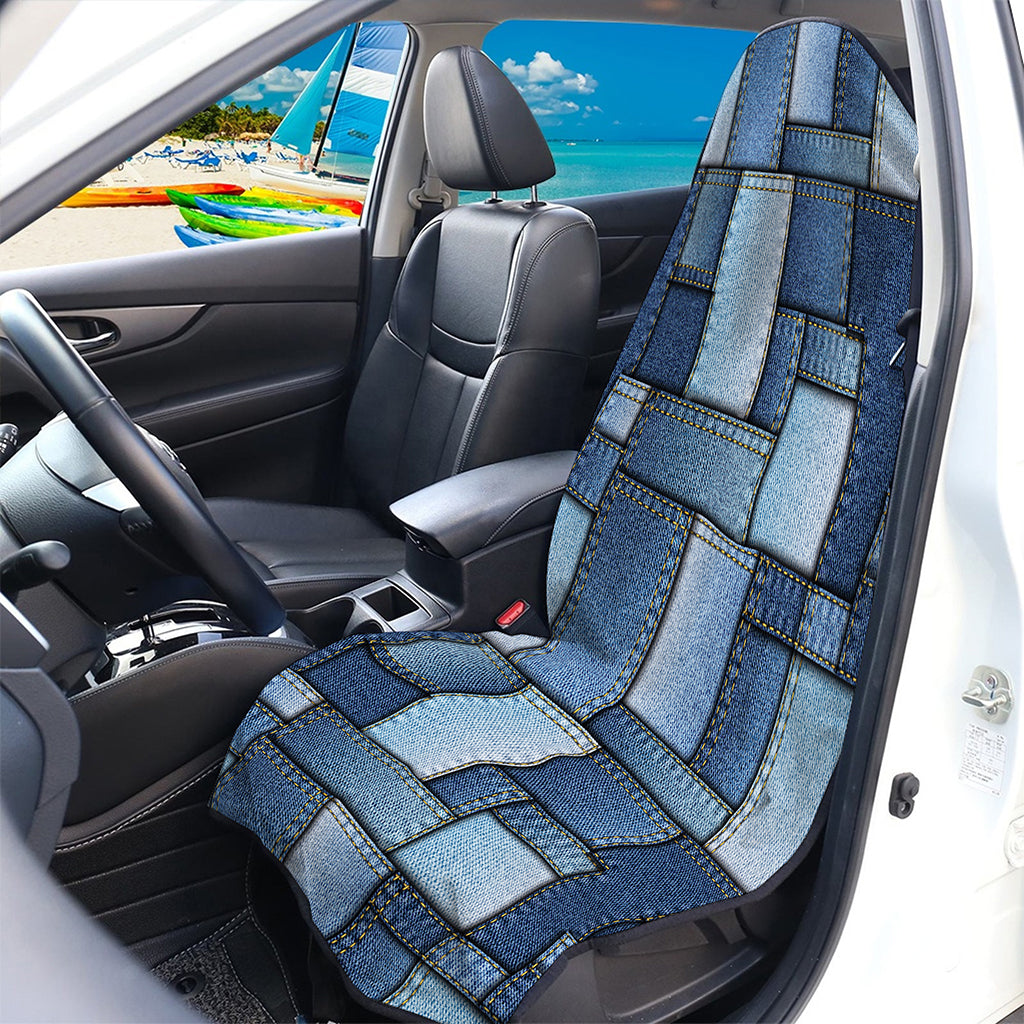 Patchwork Denim Jeans Pattern Print Waterproof Car Seat Cover