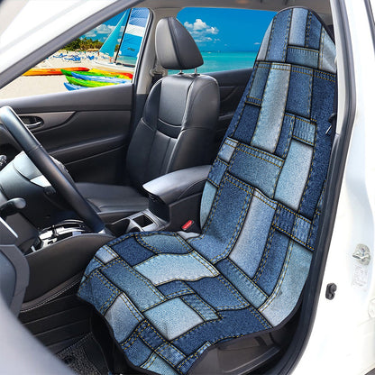 Patchwork Denim Jeans Pattern Print Waterproof Car Seat Cover