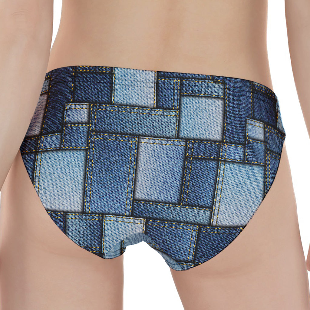 Patchwork Denim Jeans Pattern Print Women's Panties