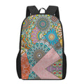 Patchwork Mandala Bohemian Pattern Print 17 Inch Backpack