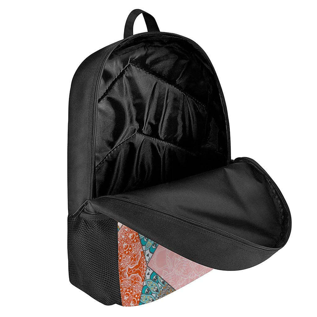 Patchwork Mandala Bohemian Pattern Print 17 Inch Backpack