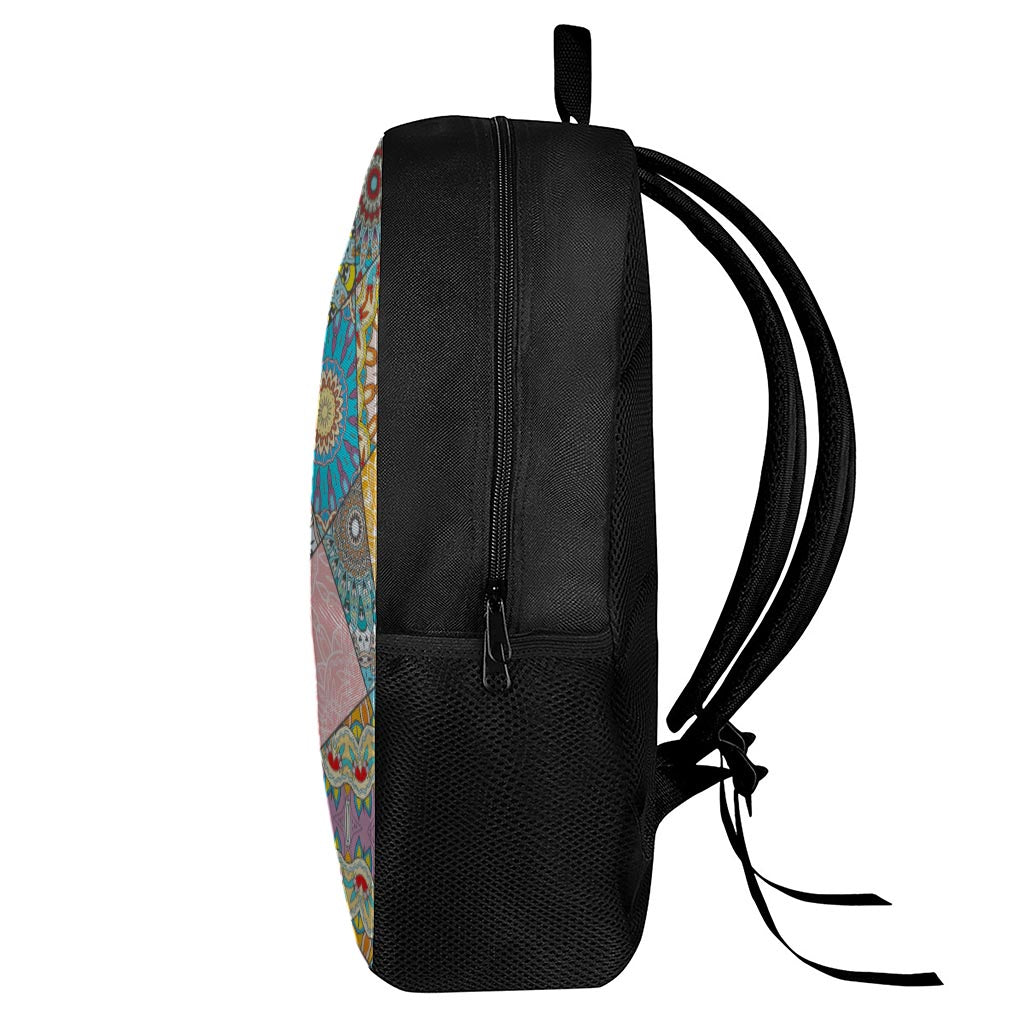 Patchwork Mandala Bohemian Pattern Print 17 Inch Backpack