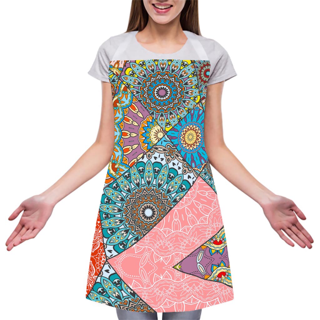 Patchwork Mandala Bohemian Pattern Print Adjustable Apron