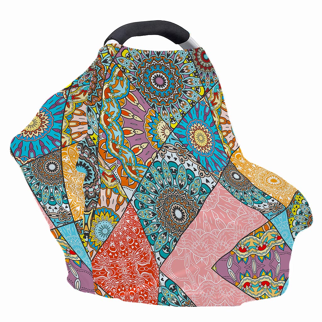 Patchwork Mandala Bohemian Pattern Print Baby Seat Cover
