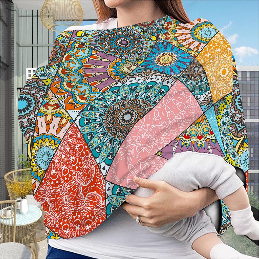 Patchwork Mandala Bohemian Pattern Print Baby Seat Cover