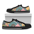Patchwork Mandala Bohemian Pattern Print Black Low Top Sneakers