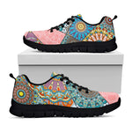 Patchwork Mandala Bohemian Pattern Print Black Running Shoes