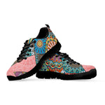 Patchwork Mandala Bohemian Pattern Print Black Running Shoes