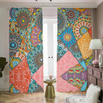 Patchwork Mandala Bohemian Pattern Print Blackout Pencil Pleat Curtains