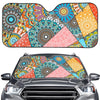 Patchwork Mandala Bohemian Pattern Print Car Windshield Sun Shade