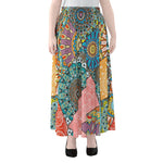 Patchwork Mandala Bohemian Pattern Print Chiffon Maxi Skirt