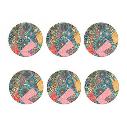 Patchwork Mandala Bohemian Pattern Print Coaster Set