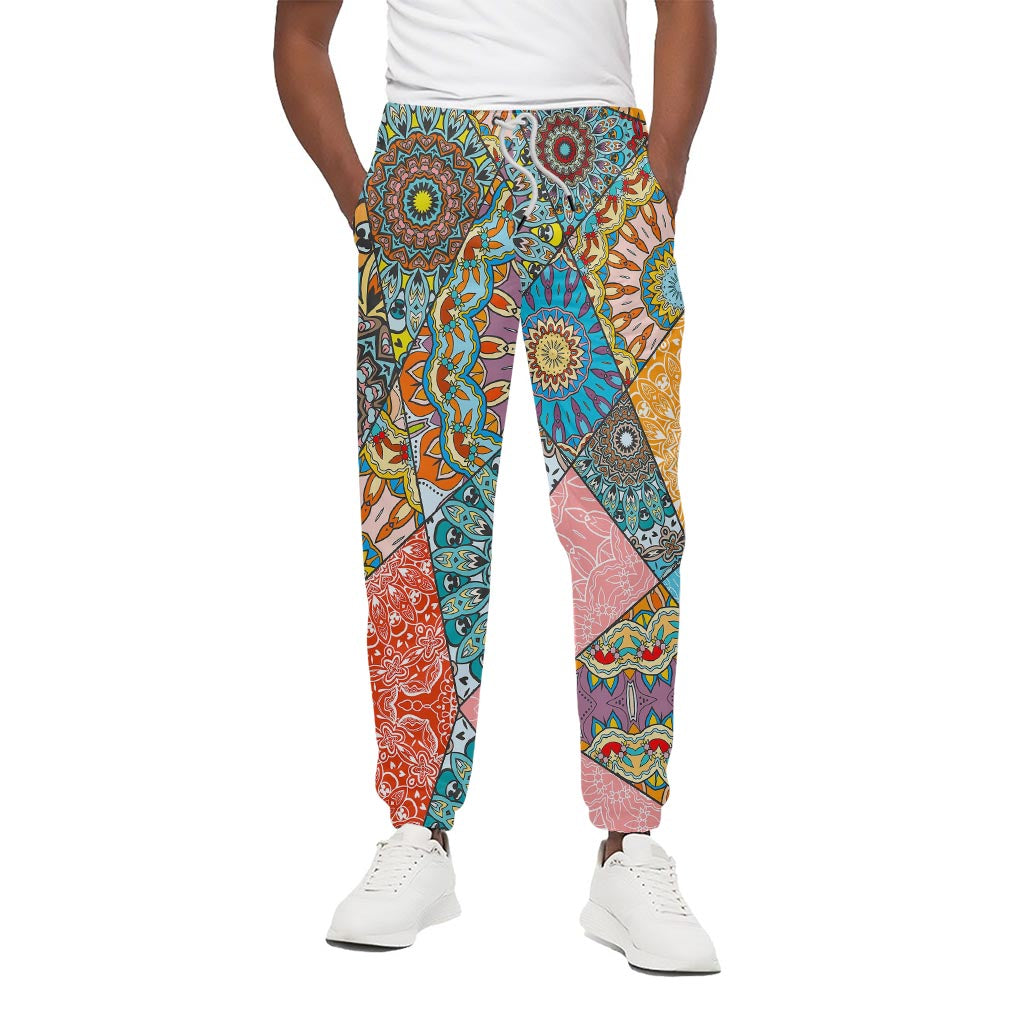 Patchwork Mandala Bohemian Pattern Print Cotton Pants