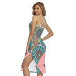 Patchwork Mandala Bohemian Pattern Print Cross Back Cami Dress
