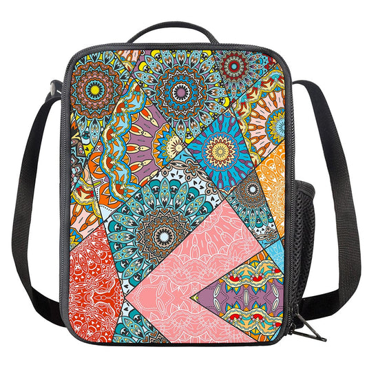 Patchwork Mandala Bohemian Pattern Print Crossbody Lunch Bag