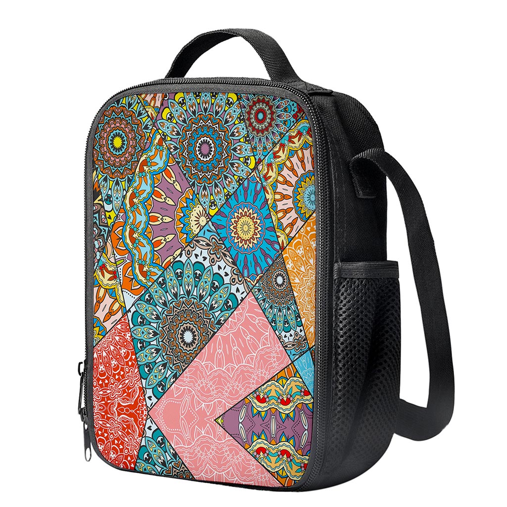 Patchwork Mandala Bohemian Pattern Print Crossbody Lunch Bag