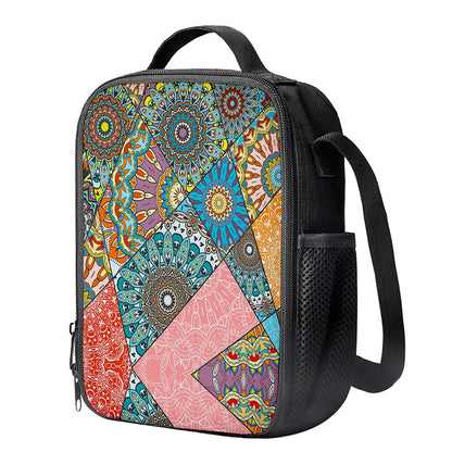 Patchwork Mandala Bohemian Pattern Print Crossbody Lunch Bag