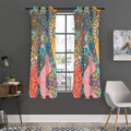 Patchwork Mandala Bohemian Pattern Print Grommet Curtain Panels