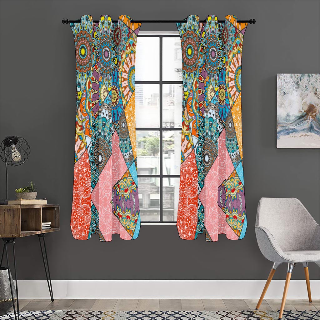 Patchwork Mandala Bohemian Pattern Print Curtain