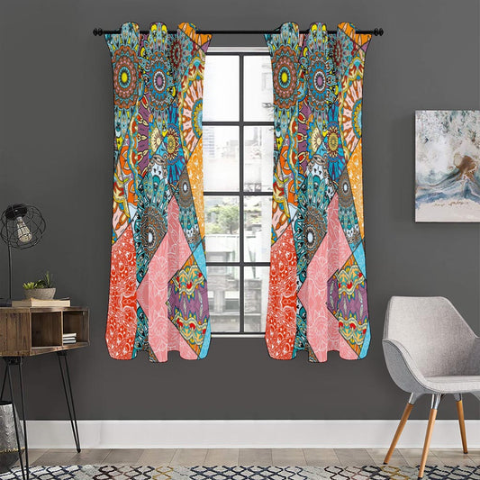 Patchwork Mandala Bohemian Pattern Print Curtain