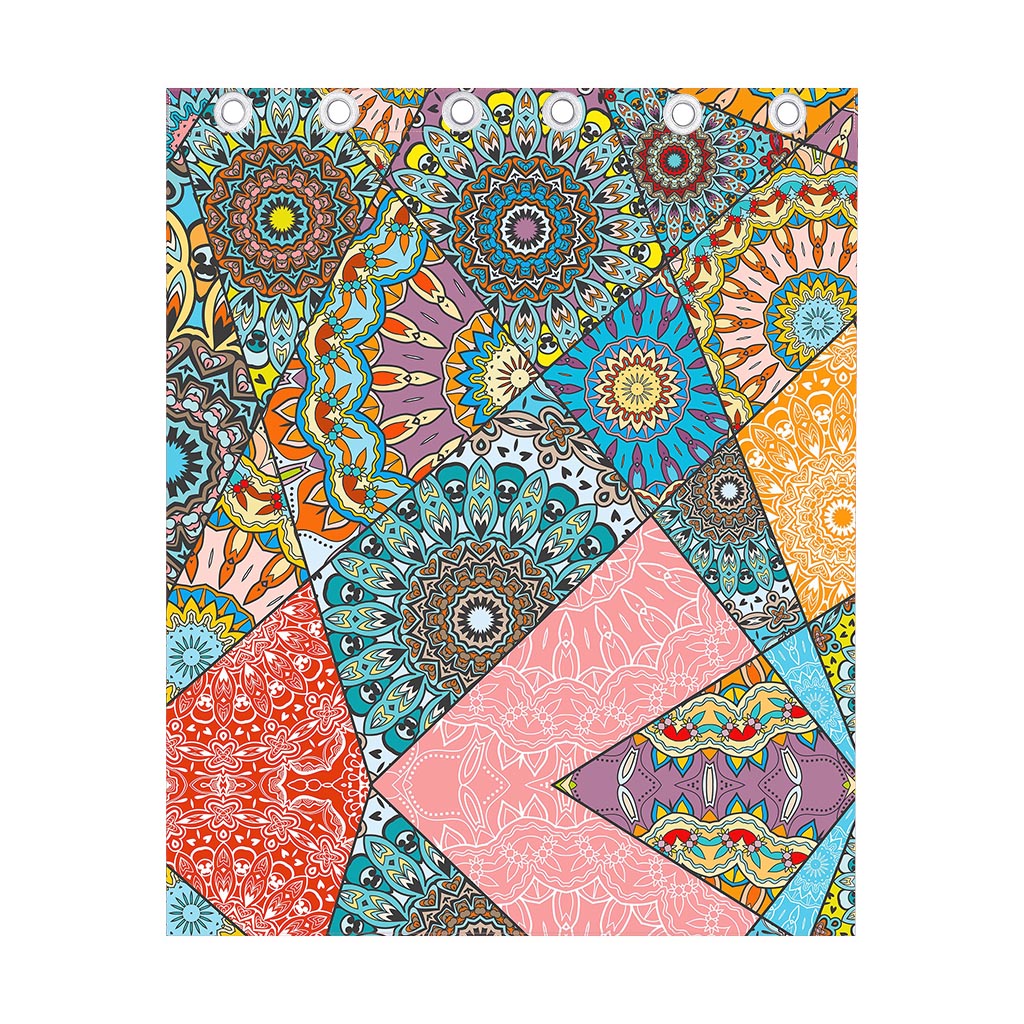 Patchwork Mandala Bohemian Pattern Print Curtain