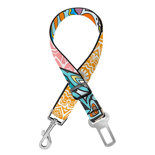 Patchwork Mandala Bohemian Pattern Print Dog Seat Belt