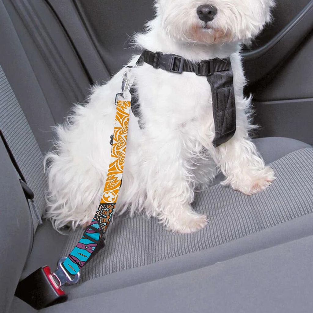 Patchwork Mandala Bohemian Pattern Print Dog Seat Belt