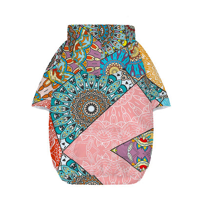 Patchwork Mandala Bohemian Pattern Print Dog Zip Up Hoodie