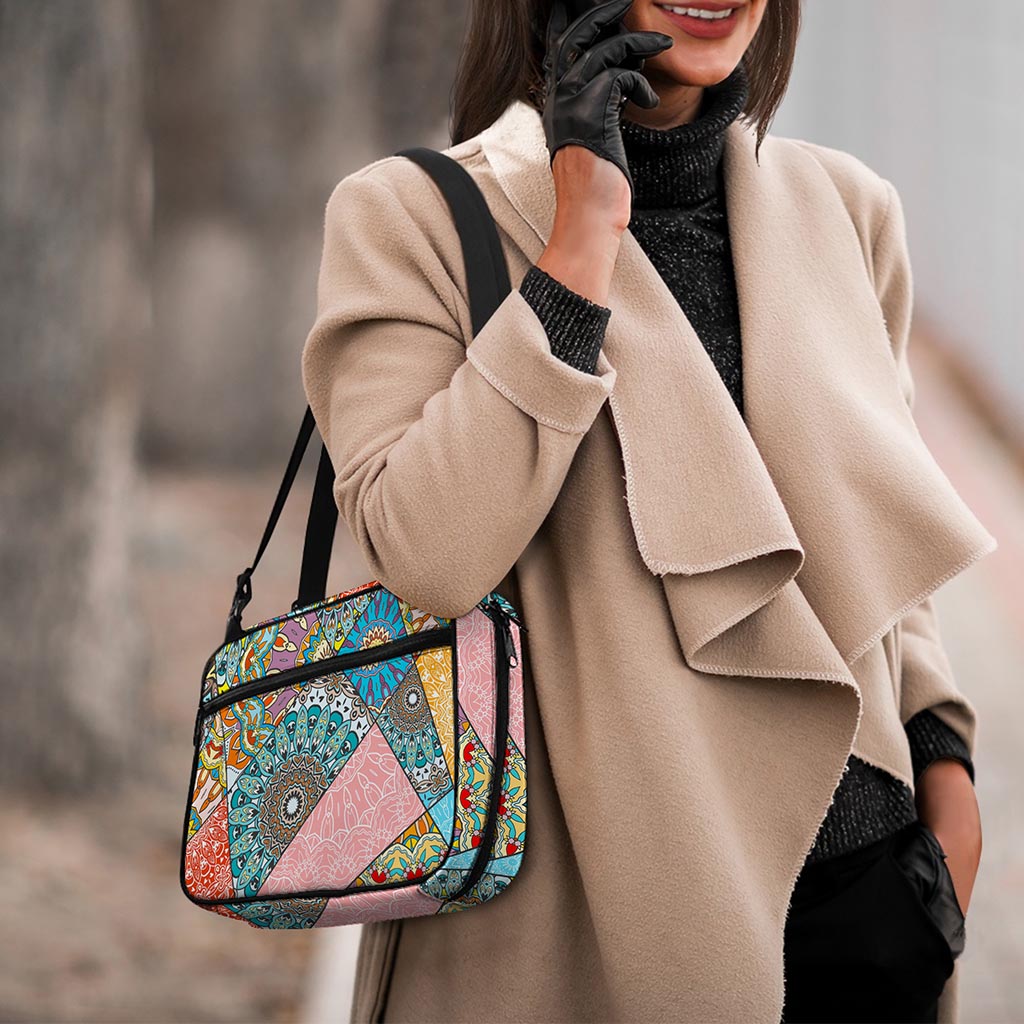 Patchwork Mandala Bohemian Pattern Print Double Strap Bible Bag