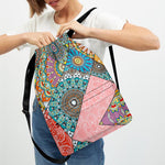 Patchwork Mandala Bohemian Pattern Print Drawstring Backpack