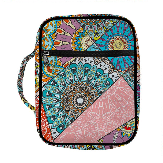 Patchwork Mandala Bohemian Pattern Print Front Pocket Bible Bag